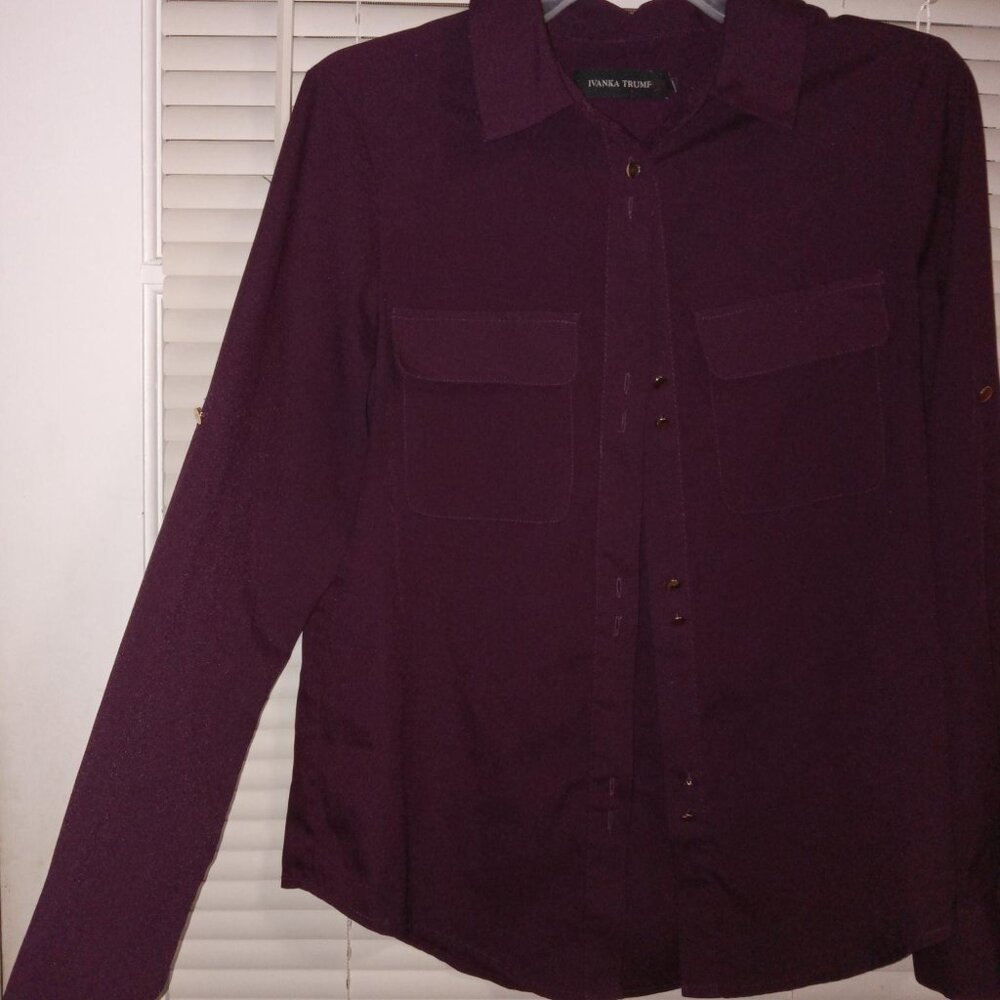 Ivanka Trump Burgundy Dress Shirt